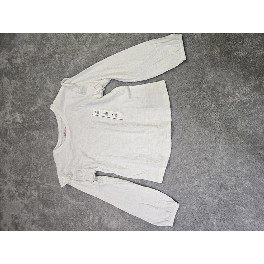 New Cat And Jack Girls Long Sleeve Top With Ruffles Cream Color Size M